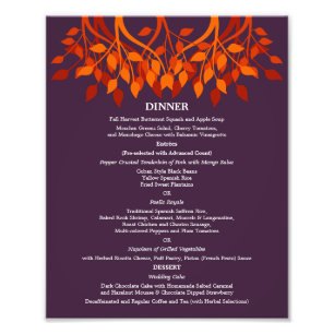 8 x 10 Menu Tabeldiner voor het ontwerpen Foto Afdruk