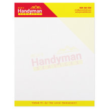 8 x 11-inch Handyman Business Custom Logo Letterhe