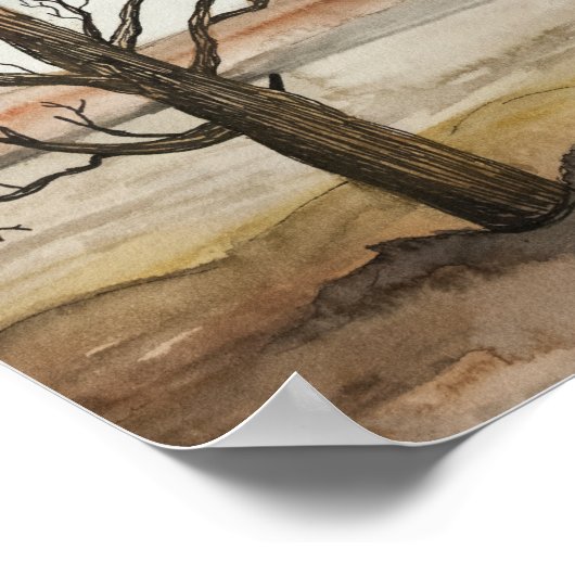 8 x 12 inch, Poster van de lentesboom (Matte) (Hoek)