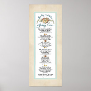 8 x 20 Een gezond kind bouwen, Parchment Aqua Blue Poster