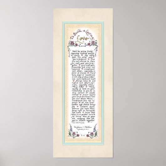 8 x 20 Om een blijvende liefde op te bouwen Crème Poster (Voorkant)