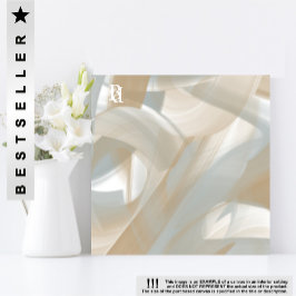 8 x 8" Sandy Tornado Trend Abstracte Art Beige Canvas Afdruk