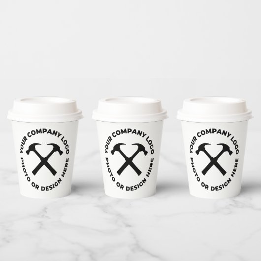 8 x Aangepaste gepersonaliseerde Logo PAPIER CUPS  Papieren Bekers (Multi)