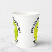 8 x Custom Pickleball Party BLUE EYES Happy Face Papieren Bekers (Links)