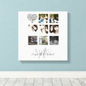 8 x FOTO COLLAGE Passen getrouwd Persoonlijke WEDI Canvas Afdruk (Insitu (Houten vloer))