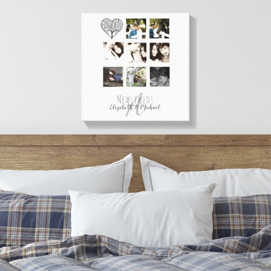8 x FOTO COLLAGE Passen getrouwd Persoonlijke WEDI Canvas Afdruk (Insitu (Slaapkamer))