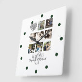 8 x FOTOCOLLAGE Persoonlijke Huwelijksfoto NIEUWGE Vierkante Klok (Hoek)