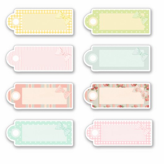 8 x  Rustige Labels die kaartjes scrapbooten (Voorkant)