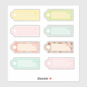 8 x  Rustige Labels die kaartjes scrapbooten (Vel)