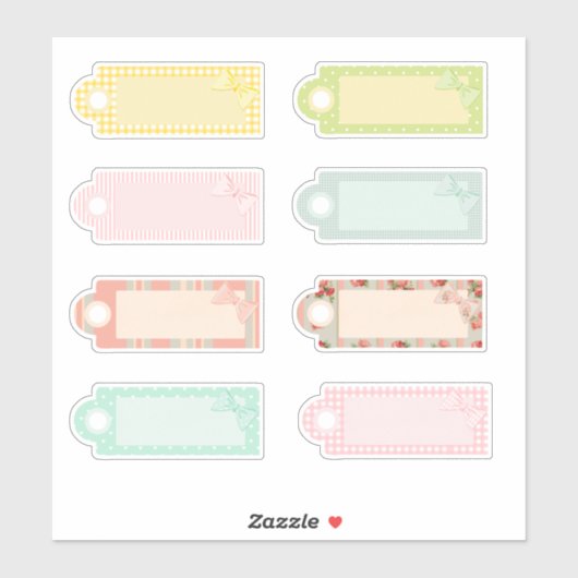 8 x  Rustige Labels die kaartjes scrapbooten (Vel)