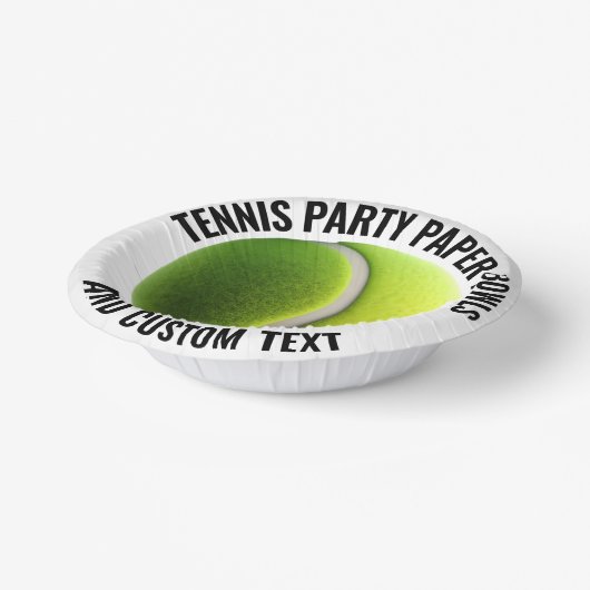 8 x Tennis Ball Personalized Text Paper Bowls Papieren Kommen (Gebogen)