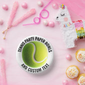 8 x Tennis Ball Personalized Text Paper Bowls Papieren Kommen (Feest)