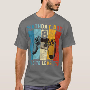 8 Year Old Birthday Boy 8 Time to Level Up 8th Bir T-shirt