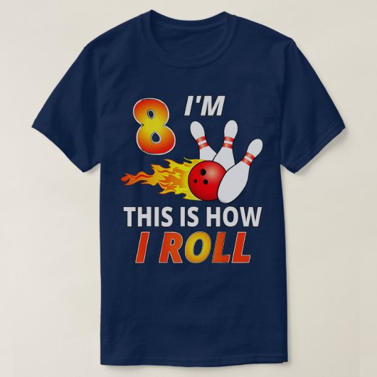 8 year old bowling birthday Boy  Funny Bowler Girl T-shirt (Design voorkant)