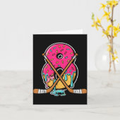 8 Year Old Hockey Ice Cream Drip Youth 8th Birthda Kaart (Gele Bloem)