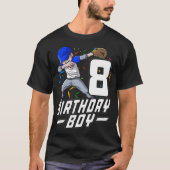 8 Year Old Kids Boys 8th Birthday Baseball Dabbing T-shirt (Voorkant)