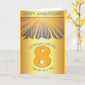8 Year Sober Anniversary | Golden Ray 12 Step  Kaart (Gele Bloem)