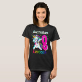 8 Years Old Girl Dabbing Unicorn 8th Birthday Unic T-shirt (Voorkant volledig)