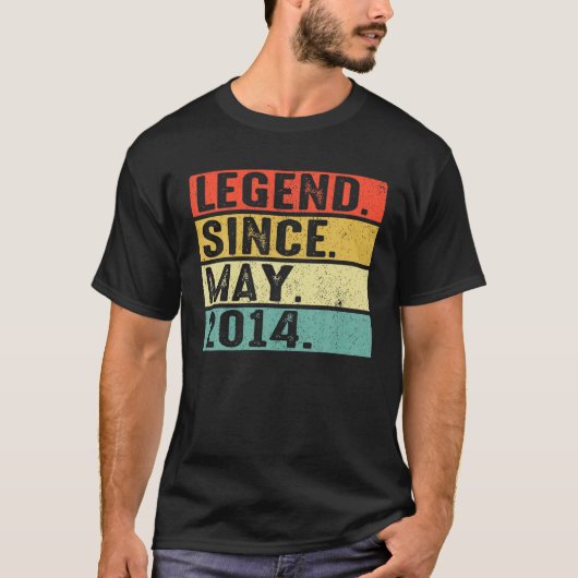 8 Years Old Legend Since May 2014 8Th Birthday Gif T-shirt (Voorkant)