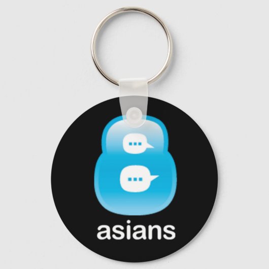 8Aziaten zwarte Sleutelhanger (Voorkant)