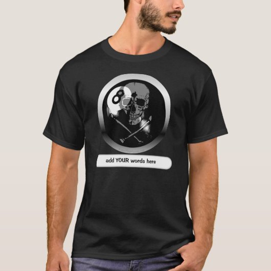 8ball Skull en Crossbones T-shirt (Voorkant)