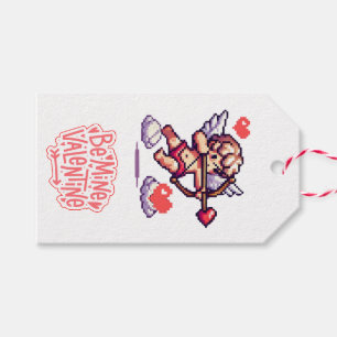 8bit cupid Kleurrijke Valentijnsdag hart Cadeaulabel