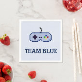 8bit Gamer Gender Reveal Team Blauw Servetten (Insitu)