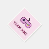 8bit Gamer Gender Reveal Team Roze Servetten (Hoek)