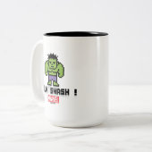 8Bit Hulk - Hulk Smash! Tweekleurige Koffiemok (Voorkant links)