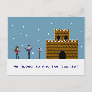 8bit Pixel Paar We zijn verhuisd naar een ander ka Aankondigingskaart