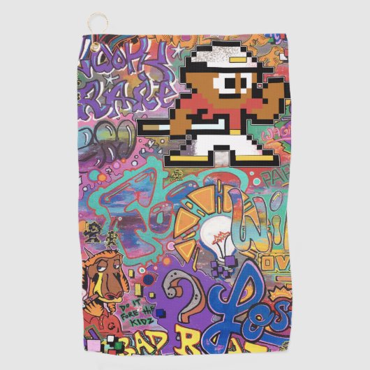 8bit T-shirt Time XXX3 Design Golf Towel Golfhanddoek (Voorkant)