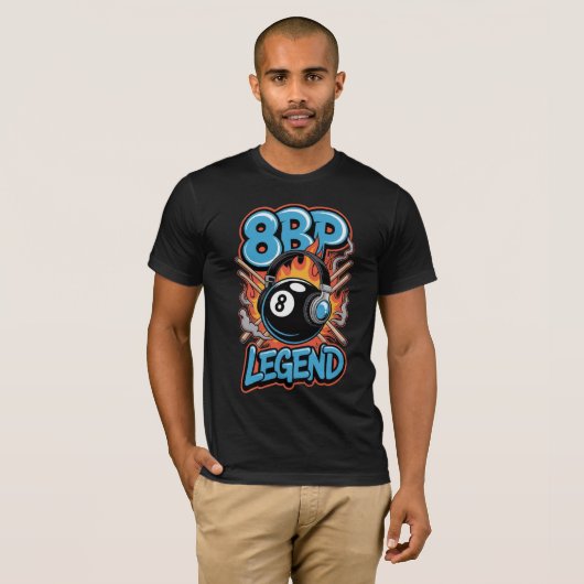 8BP Legend - Eight Ball Fire Graphic T-shirt (Voorkant volledig)