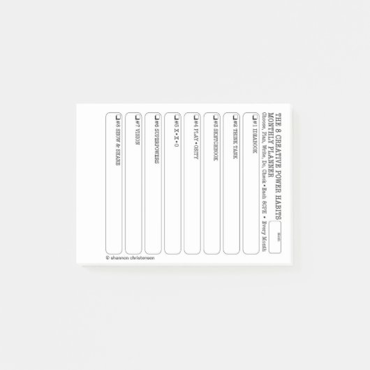 8CPH Maandelijkse Planner Tracker Post-it Pad Post-it® Notes (Voorkant)