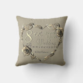 8e,19e Bruiloft Jubileum Brons Roos Hart Kussen (Achterkant)