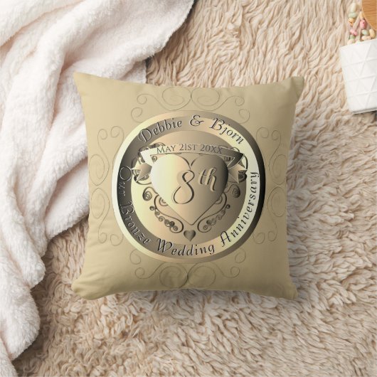 8e,19e bruiloft Jubileum Bronze +Foto Kussen (Deken)
