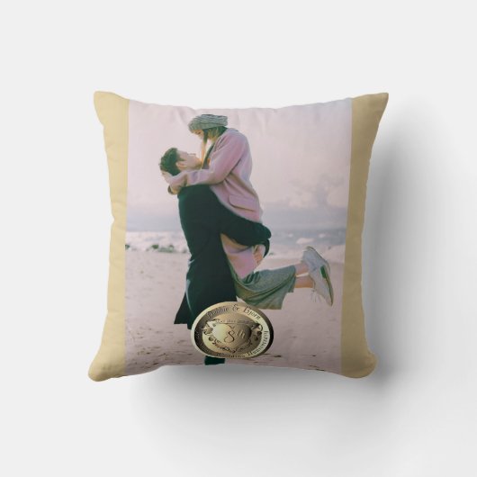 8e,19e bruiloft Jubileum Bronze +Foto Kussen (Achterkant)