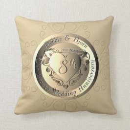 8e,19e bruiloft Jubileum Bronze +Foto Kussen