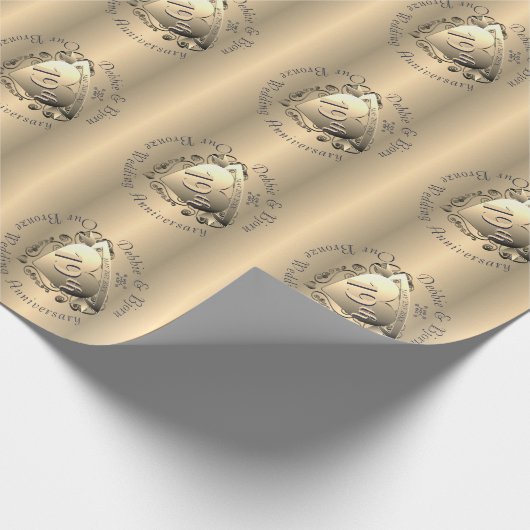 8e,19e, bruiloft Jubileum Cadeaupapier (Hoek)