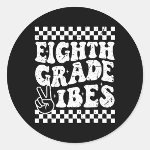 8e Achtste Klas Vibes 1e Ruggzak Checker Ronde Sticker