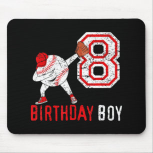 8e Achtste verjaardag T-shirt Gift 8e Baseball Geb Muismat