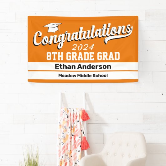 8e Afstuderen Sinaasappel en witte banner (Insitu)