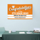 8e Afstuderen Sinaasappel en witte banner (Beurs)