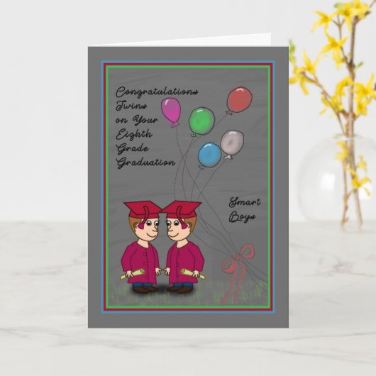 8e Afstuderen voor tweekleppige jongens Kaart (Gele Bloem)