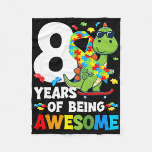 8e Autisme Verjaardagsfeest Acht jaar oud Autistis Fleece Deken
