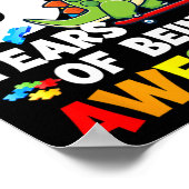 8e Autisme Verjaardagsfeest Acht jaar oud Autistis Poster (Hoek)