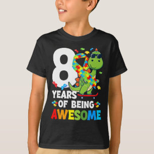 8e Autisme Verjaardagsfeest Acht jaar oud Autistis T-shirt