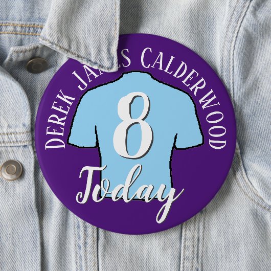 8e Birthday Football Badge to Personalize Button (In situ)