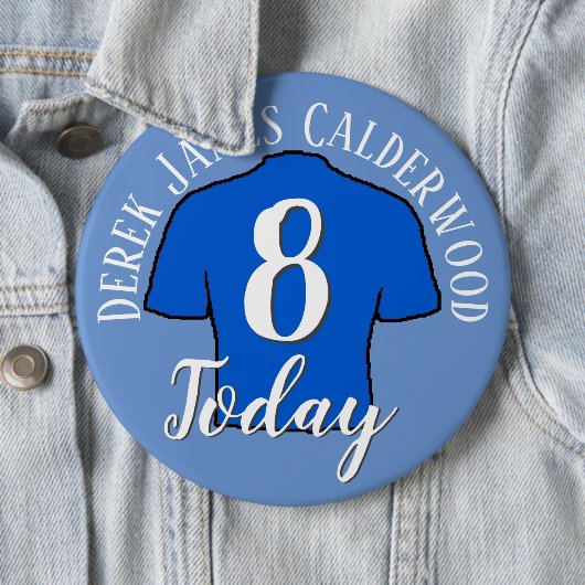 8e Birthday Football Badge to Personalize Button (In situ)