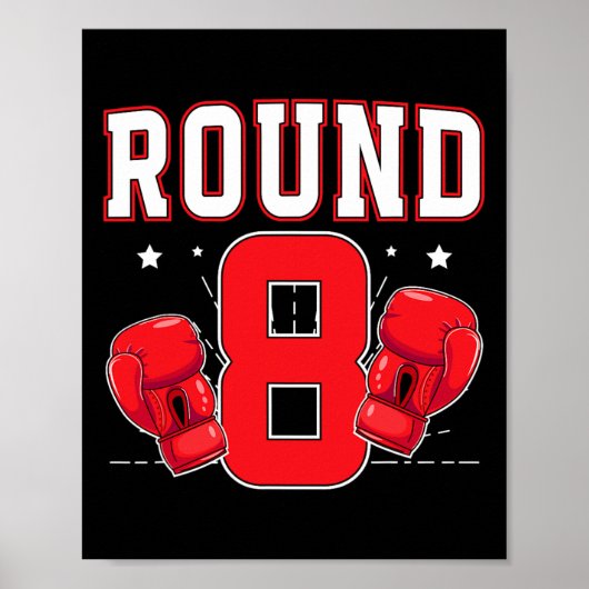 8e Boksen Verjaardagsfeest Acht jaar oude Boksersb Poster (Voorkant)