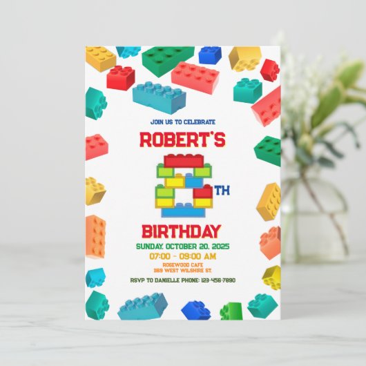 8e Bouwuitnodiging, Bouwstenen Kaart (Staand voorkant)